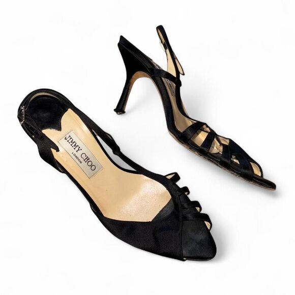 Jimmy Choo | Satin Kitten Heels - Picture 1 of 4